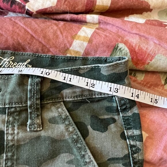 Universal Thread Camo Army Green Straight Denim Pants Jeans Snap Pockets - Picture 8 of 11